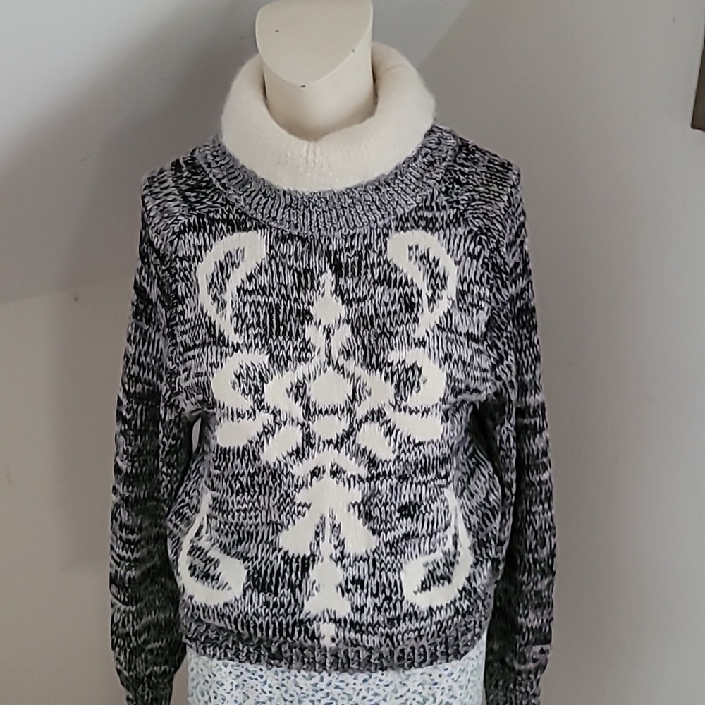 Vintage Ginenne Angora Lambswool Sweater Double Turtleneck, Size Medium